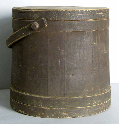 Appraisal: Red stained firkin th c h