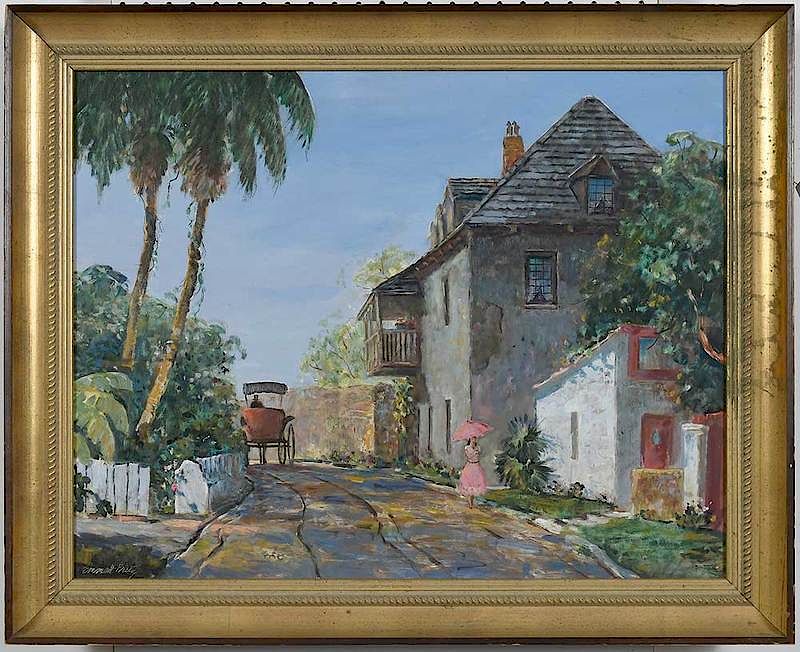 Appraisal: Emmett Fritz Florida - Avila Street St Augustine signed lower