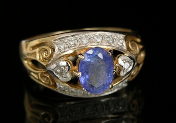 Appraisal: A Fancy Ring Set with a Tanzanite and Diamonds k