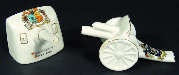 Appraisal: Carlton military crested china British Naval gun with Royston crest