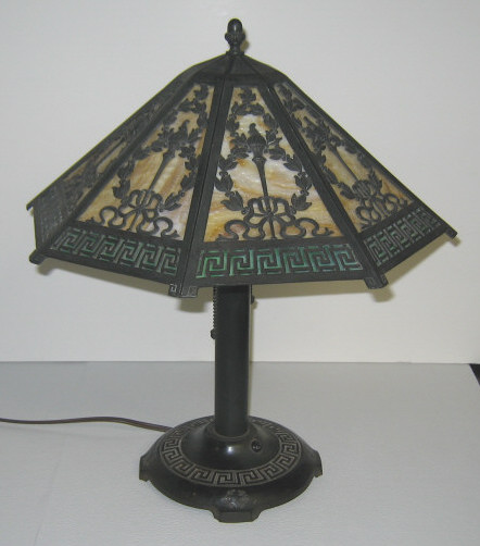 Appraisal: AMERICAN EARLY TH CENTURY SLAG GLASS LAMP With a inch