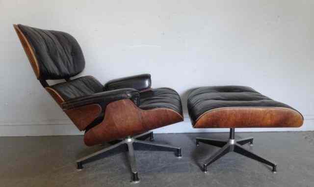 Appraisal: Charles Eames Lounge Chair and Ottoman A nice early piece