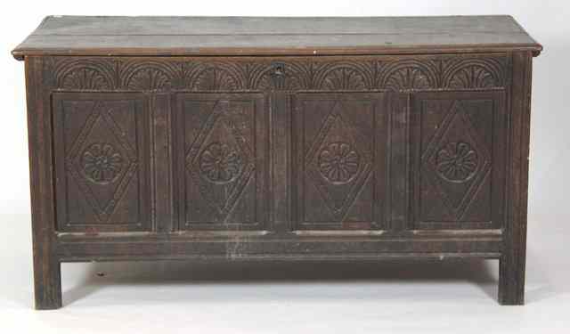 Appraisal: An th Century chest the hinged lid over a quadruple