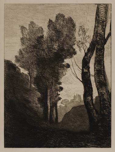 Appraisal: JEAN-BAPTISTE-CAMILLE COROT Environs de Rome Etching on cream laid paper