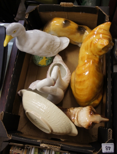 Appraisal: A collection of pottery to include large Staffordshire Jus Cats