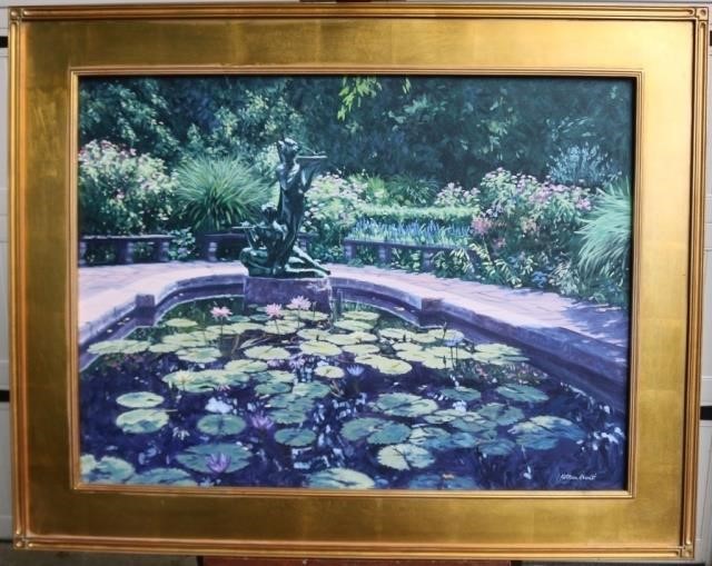 Appraisal: KATHLEEN PIUNTI B PA OIL ON CANVASTITLED CONSERVATORY LILY POND