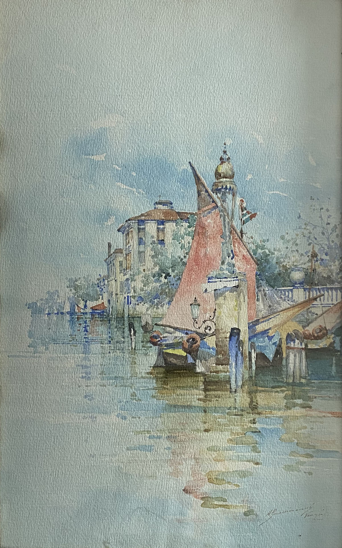 Appraisal: GUACCIMANNI Alessandro Italian - Canal in Venice Italy Watercolor sight