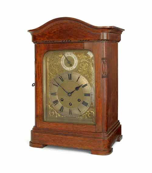 Appraisal: Gustav Becker Westminster oak chime shelf clock h