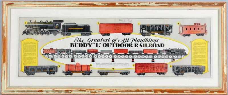 Appraisal: Vintage Buddy L Outdoor Railroad Advertisement Scarce item dated December