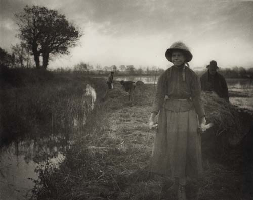 Appraisal: EMERSON PETER H - Poling the Marsh Hay Platinum print