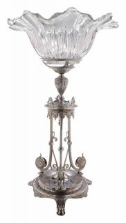 Appraisal: Elkington Silver-Plate Center Piece English late th century arabesque style