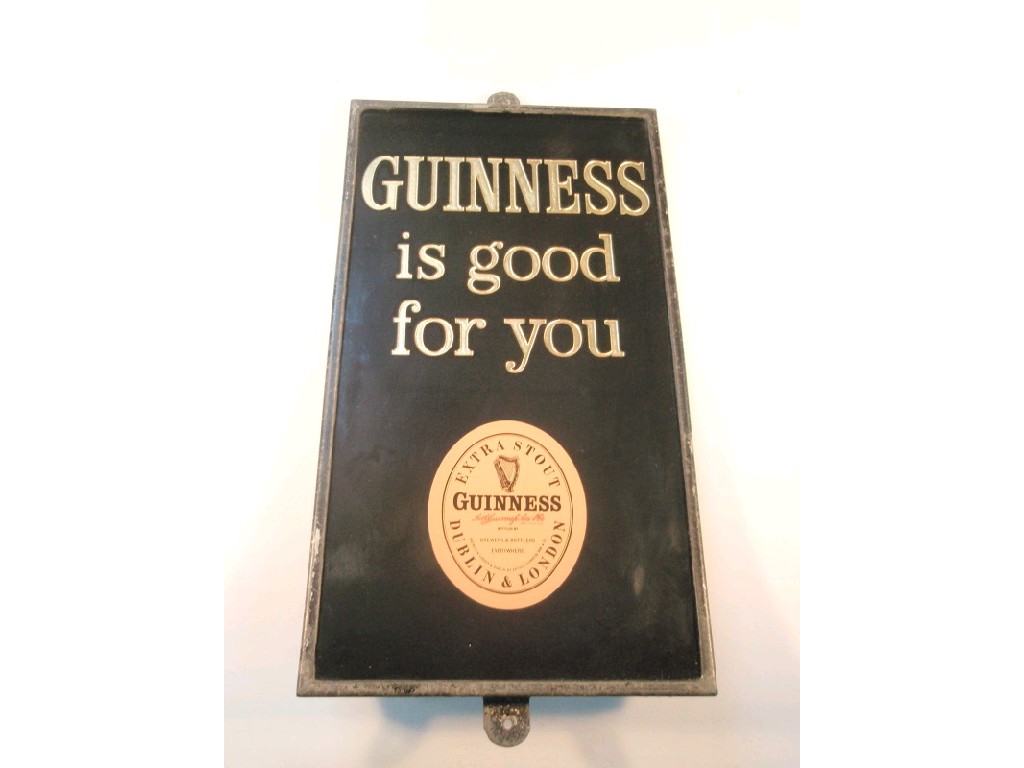 Appraisal: A vintage Guinness pub sign cm x cm