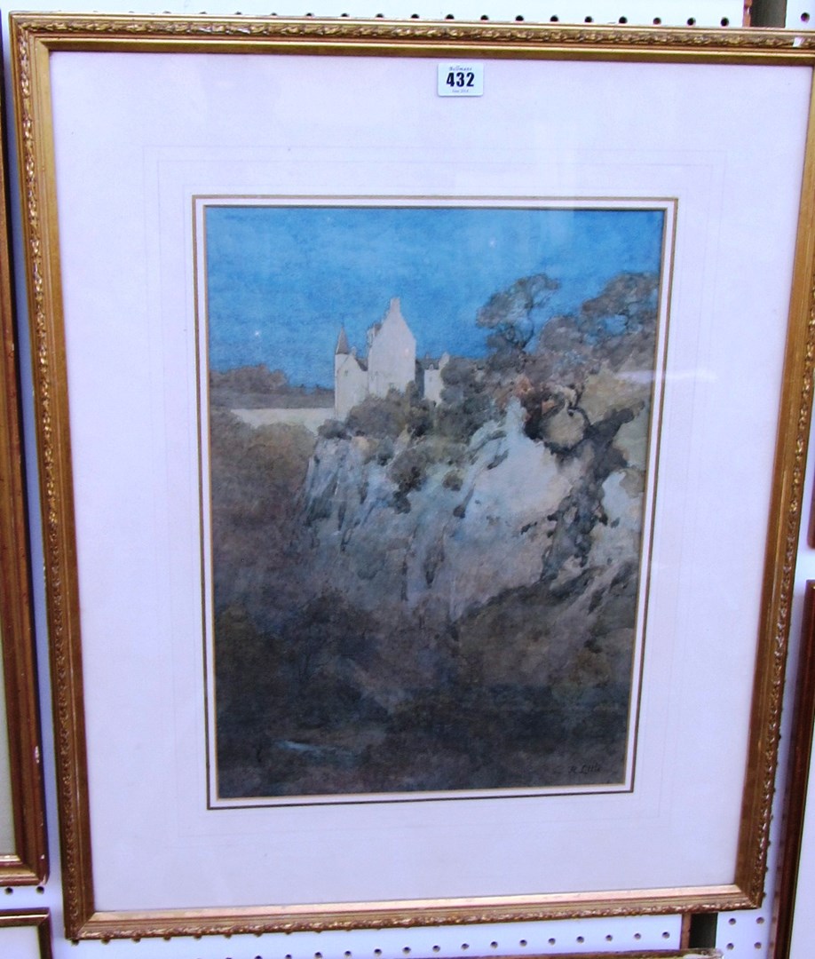 Appraisal: Robert Little - Hawthornden Castle watercolour signed cm x cm