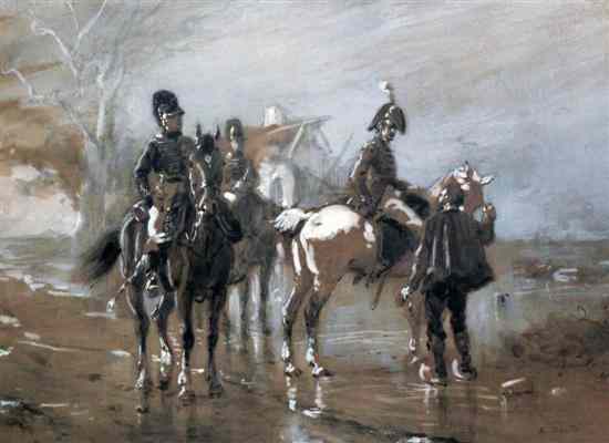 Appraisal: Ernest Crofts - watercolour On the Field of Waterloo signed