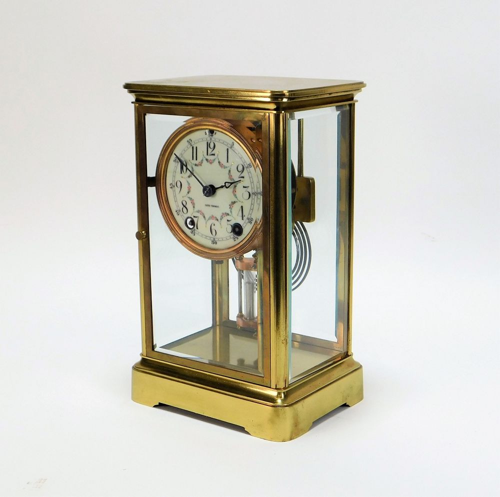 Appraisal: Seth Thomas Brass Regulator Mantle Clock United States Early th