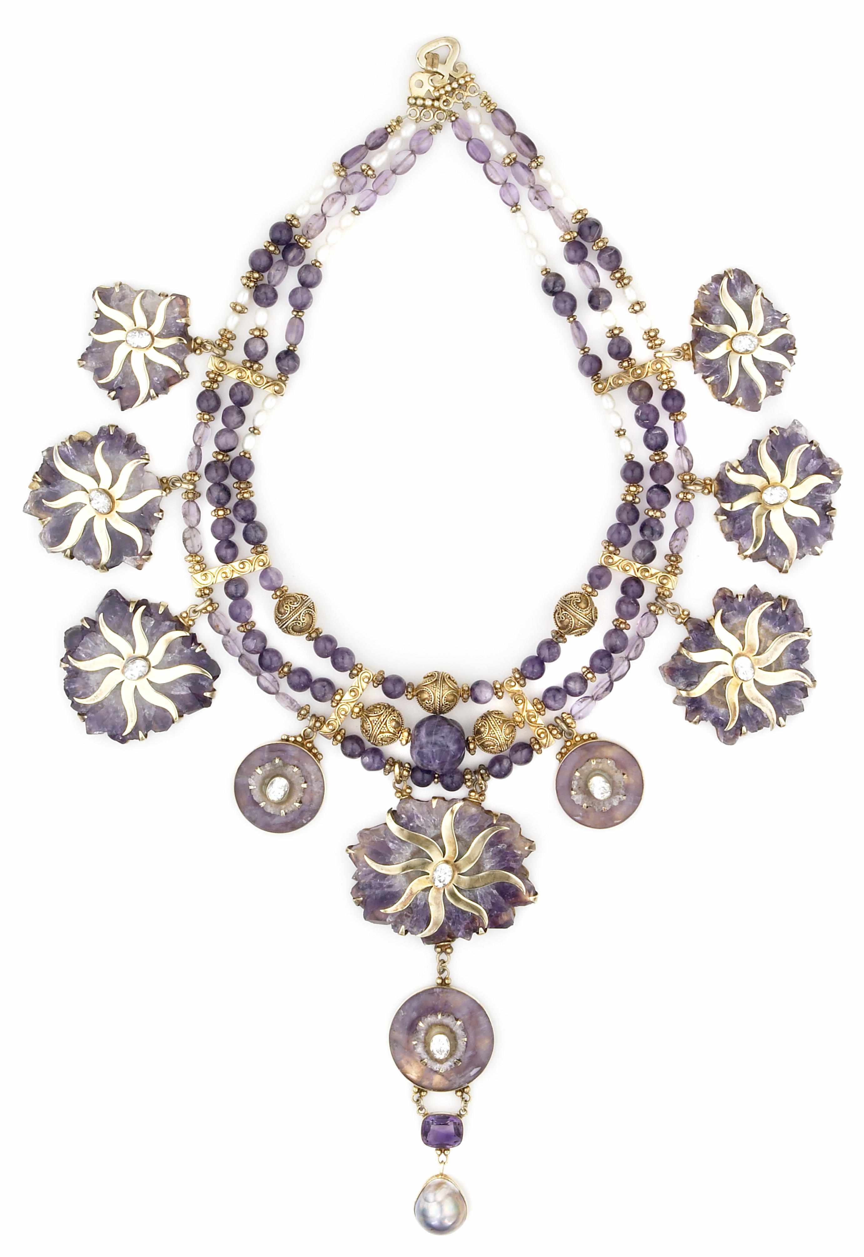 Appraisal: Tony Duquette American - 'Symbolizing Regeneration' sAn amethyst zircon and