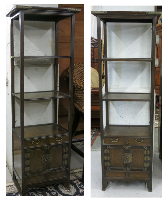 Appraisal: A PAIR OF CABINET DISPLAY STANDS Korean th century each