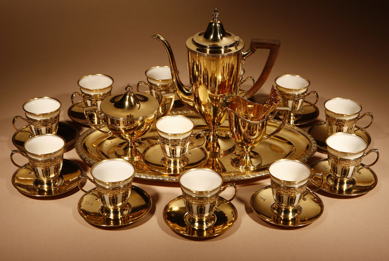 Appraisal: A Tiffany Co vermeil sterling silver chocolate coffee service A