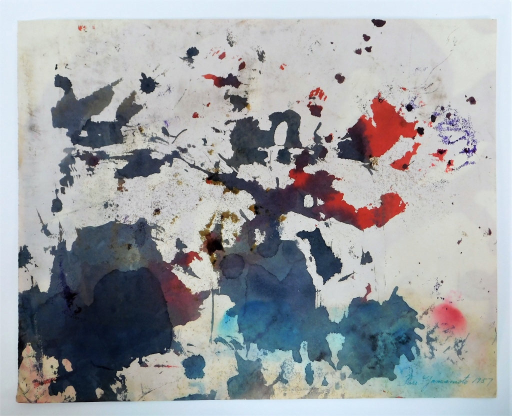 Appraisal: TARO YAMAMOTO ABSTRACT EXPRESSIONIST WC PAINTING California Connecticut New York