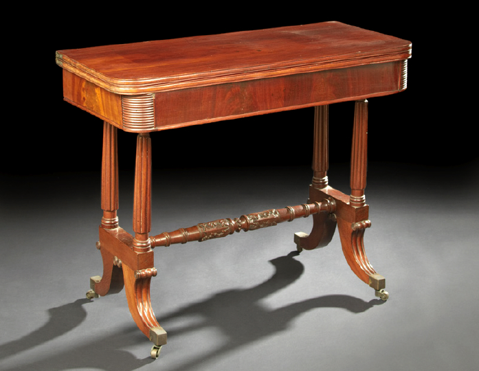 Appraisal: American Classical Mahogany Games Table early th century the D-shaped