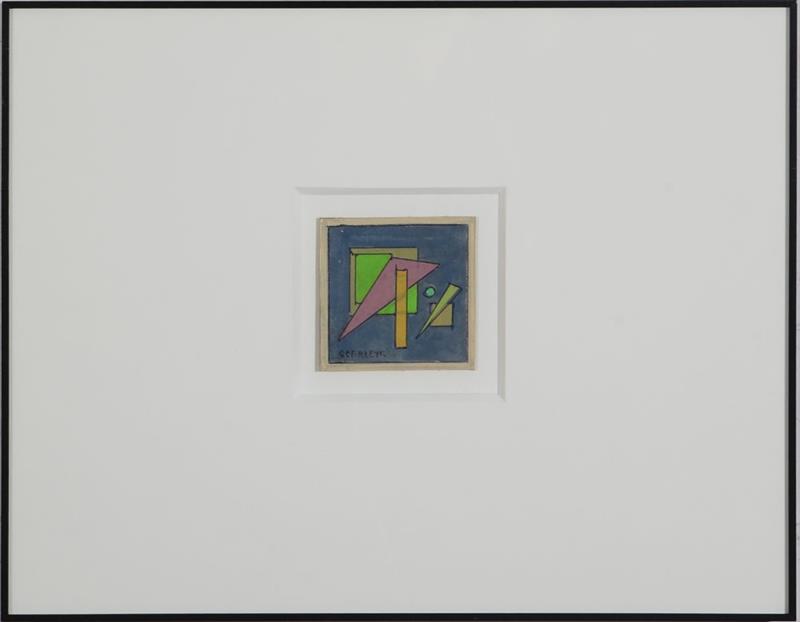 Appraisal: ROLPH SCARLETT - ABSTRACTION WITH PINK TRIANGLE Gouache on paper