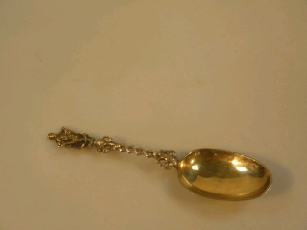 Appraisal: A continental silver gilt spoon with nautical figure to knop