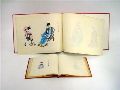 Appraisal: Two bound volumes illustrating Chinese costumes and hair stylesearly th