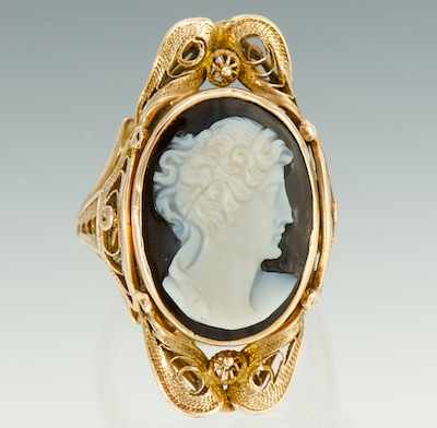 Appraisal: A Ladies' Cameo and Gold Ring k yellow gold filigree