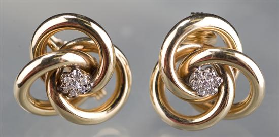 Appraisal: kt yellow gold love knot clip earrings Knot measures mm