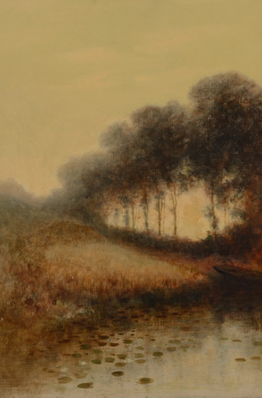 Appraisal: WOOD John Z American - ''October'' Hazy River Landscape Oil