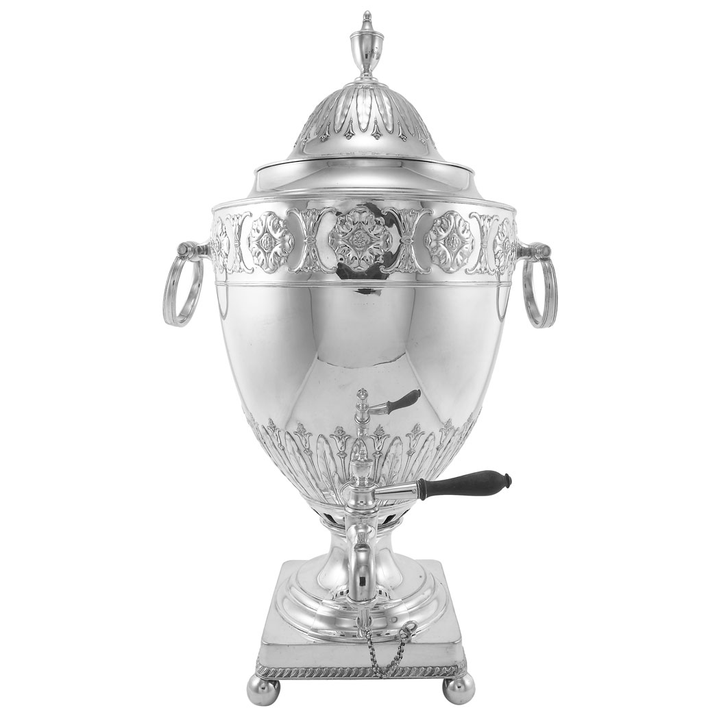 Appraisal: George III Style Silver Plated Hot Water Urn Elkington Co