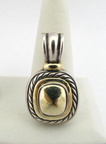 Appraisal: David Yurman K yellow gold and sterling large square pendant