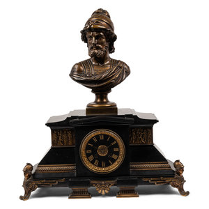 Appraisal: A French Gilt Bronze and Black Marble Mantel Clock Dial