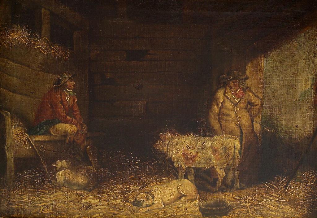 Appraisal: AFTER GEORGE MORLAND - A FARMER HIS LABOURER A DOG