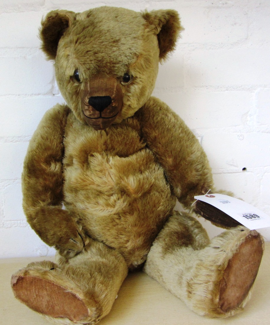 Appraisal: A Chiltern teddy bear circa with clear glass eyes hand