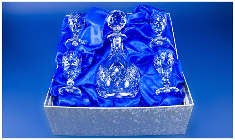 Appraisal: Royal Doulton Crystal Decanter and glasses set in original box