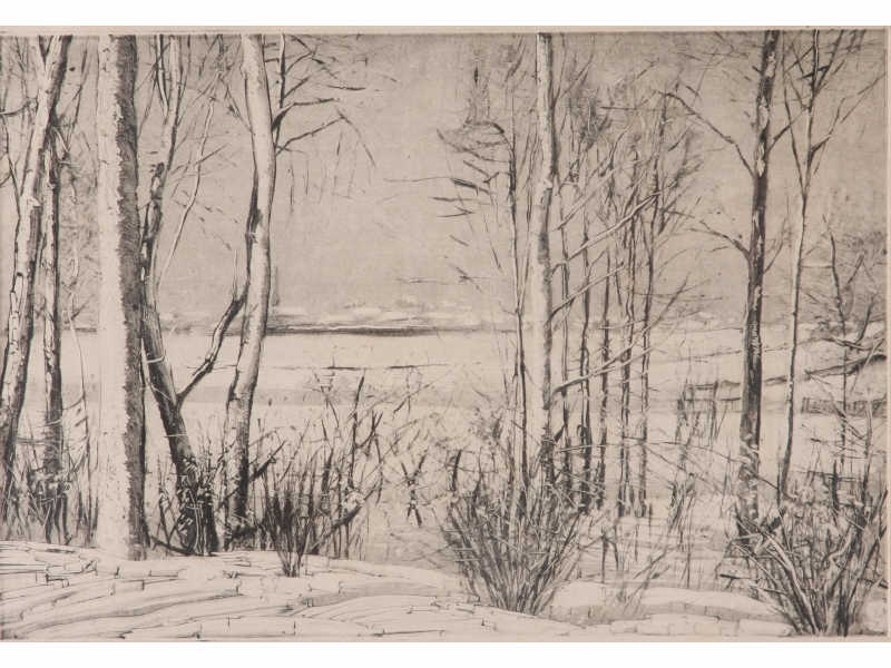 Appraisal: Seth Huffman PA NY - Winter etching pencil signed Seth