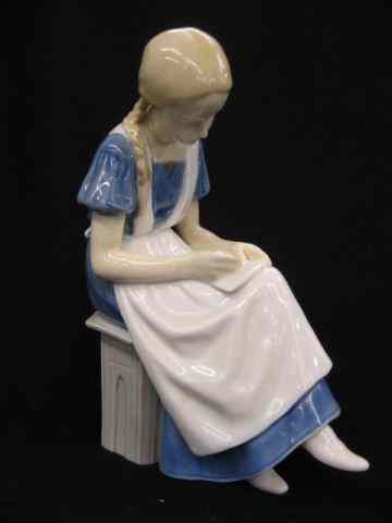 Appraisal: Bing Grondahl Porcelain Figurineof seated woman writing '' excellent