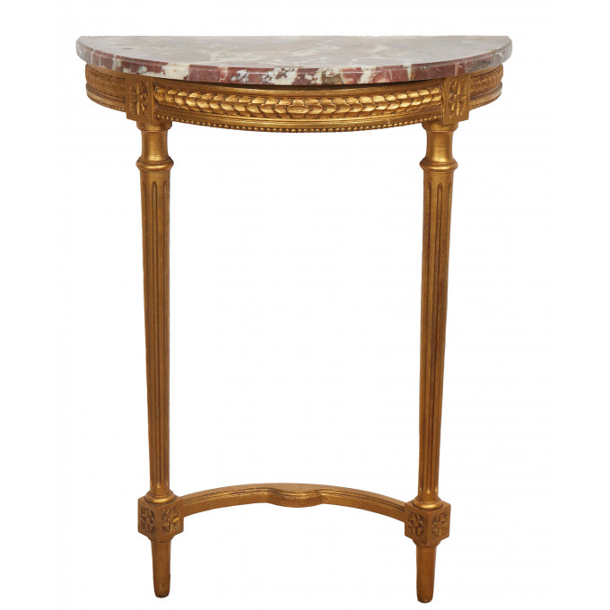 Appraisal: French Louis XVI Gilt Beech Marble Top Console Table th