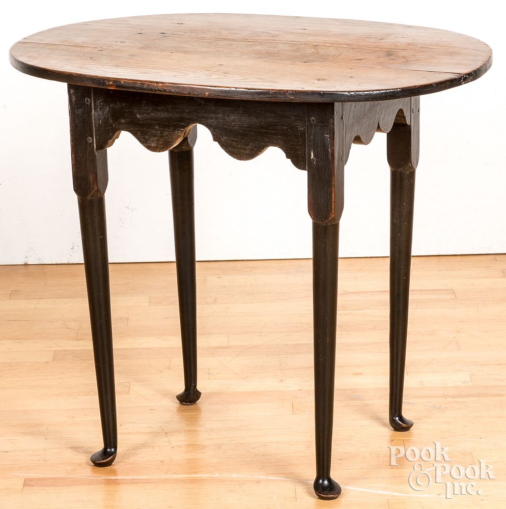 Appraisal: New England Queen Anne tea table mid th c New