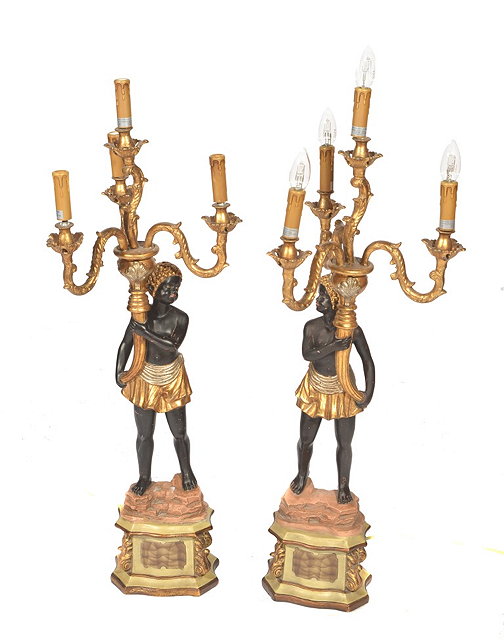 Appraisal: A PAIR OF TABLE LAMPS each in the form of