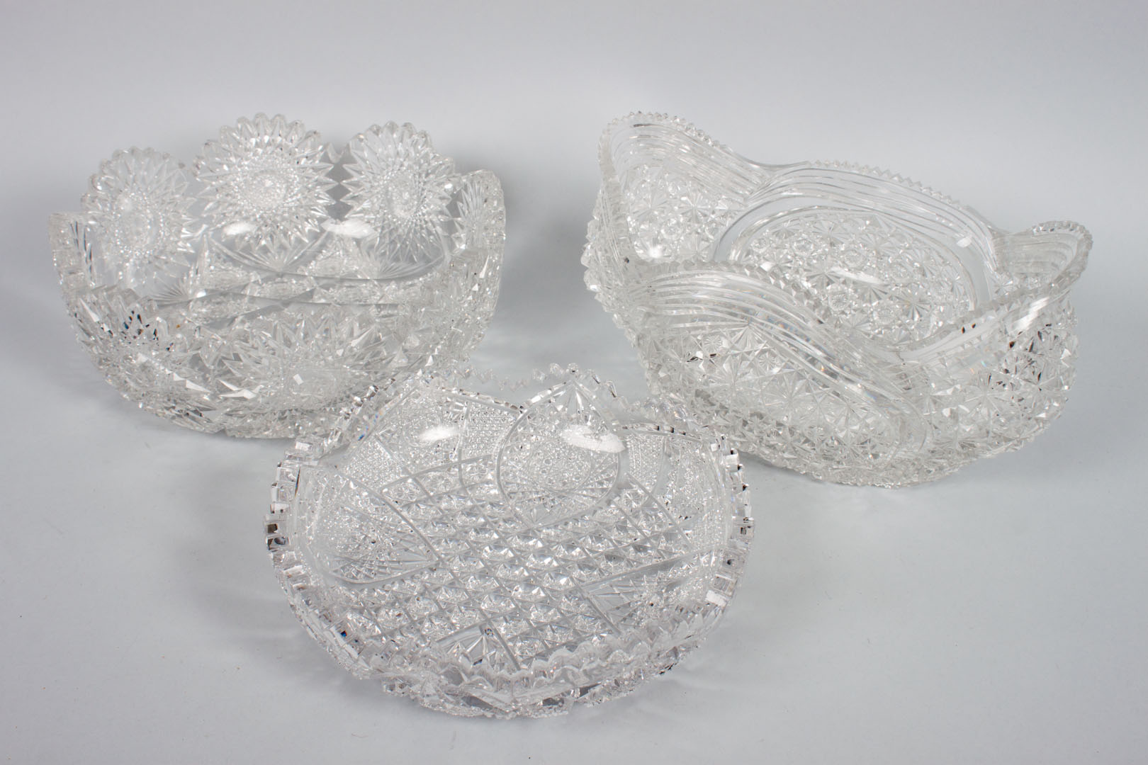 Appraisal: Three American cut glass bowls Brilliant Star period late th