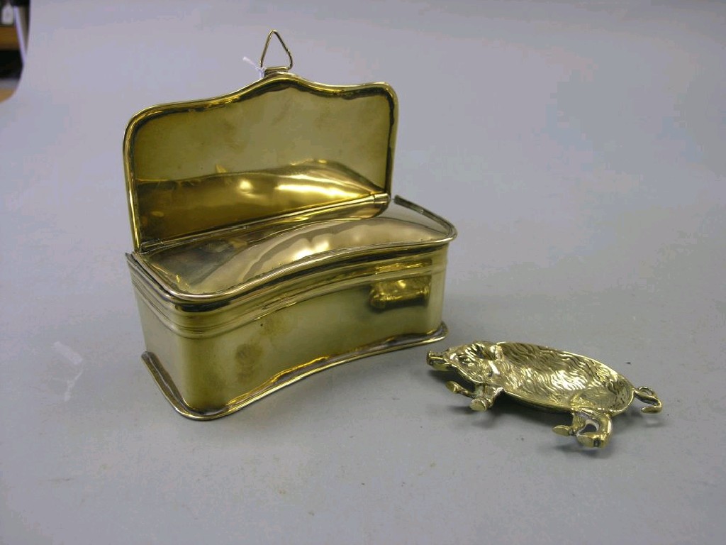 Appraisal: A Victorian brass candlebox wall-hanging with hinge cover in and