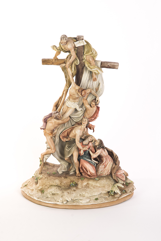 Appraisal: ANTONIO BORSATO PORCELAIN FIGURAL GROUP OF CHRIST ON THE CROSS