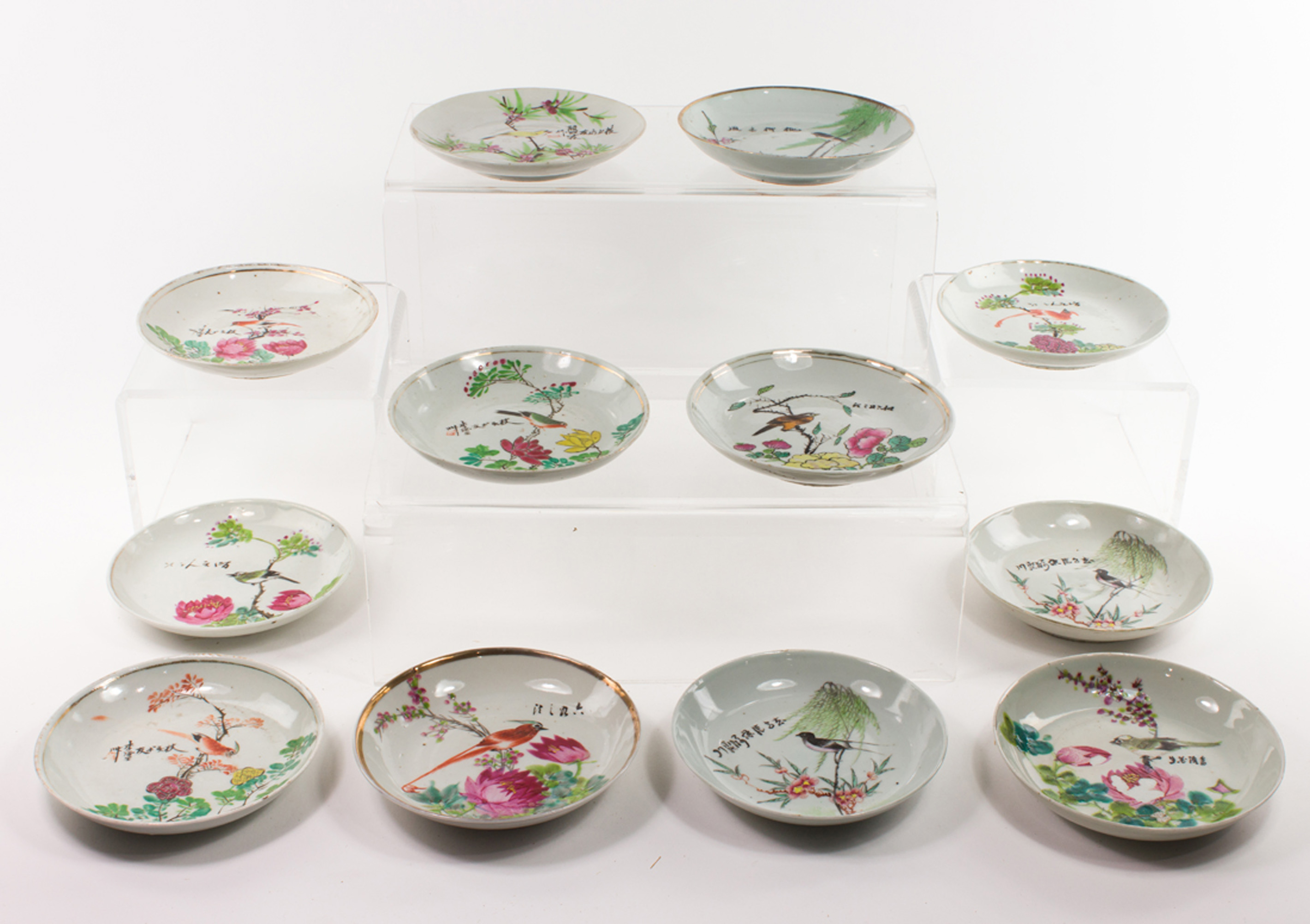 Appraisal: LOT OF CHINESE FAMILLE ROSE DISHES lot of Chinese famille