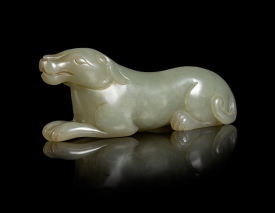 Appraisal: Sale Lot A Carved Celadon Jade Figure of a Hound