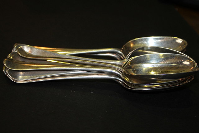 Appraisal: A HARLEQUIN SET OF TWELVE OLD ENGLISH PATTERN SILVER SPOONS