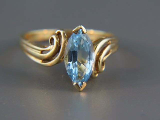 Appraisal: Blue Topaz Ring fine marquise gem weighing over carats in