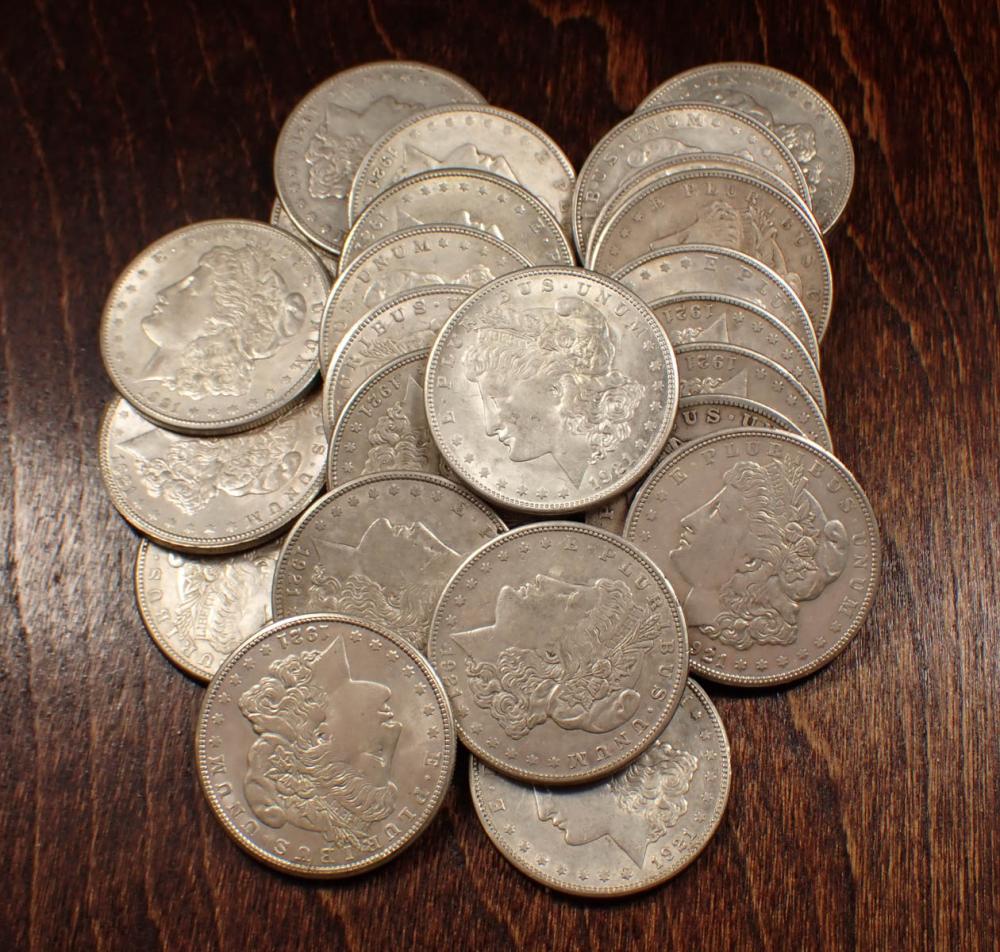 Appraisal: TWENTY-FOUR U S SILVER MORGAN DOLLARS -P -D -S