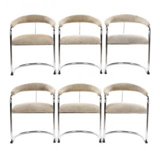 Appraisal: Set of Milo Baughman Style Dining Chairs Style of Milo